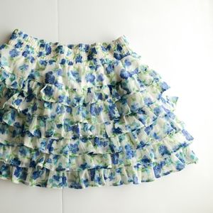 Hollister Floral Ruffled Skirt Size Small
